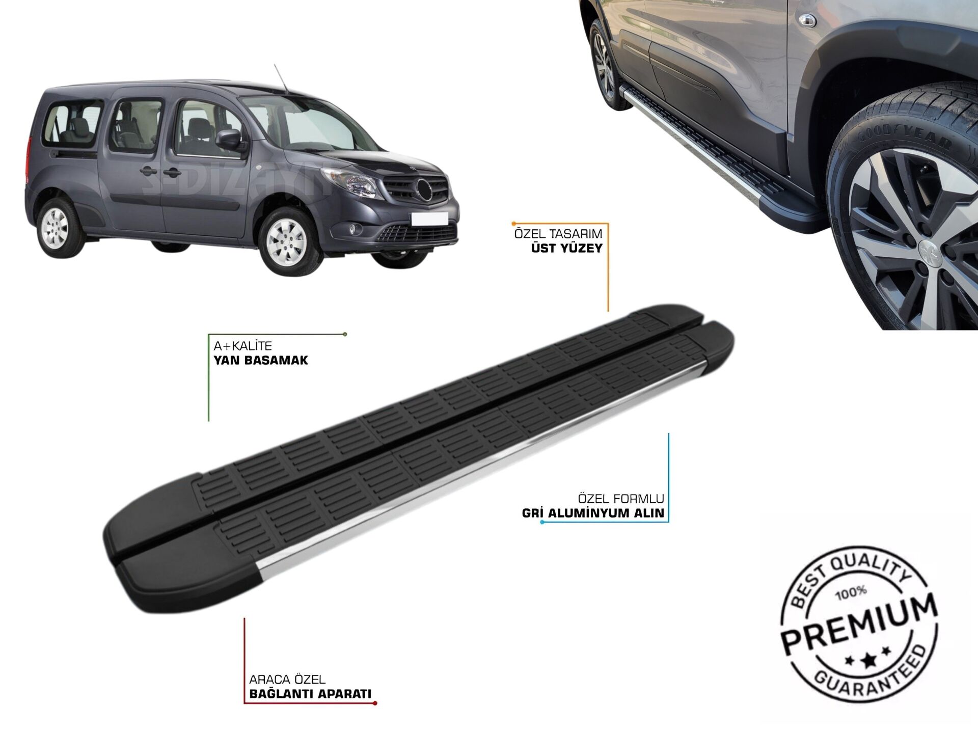 MERCEDES-BENZ CITAN UZUN ŞASE YAN BASAMAK 2012 2013 2014 2015 2016 2017 2018 2019 2020 2021 202