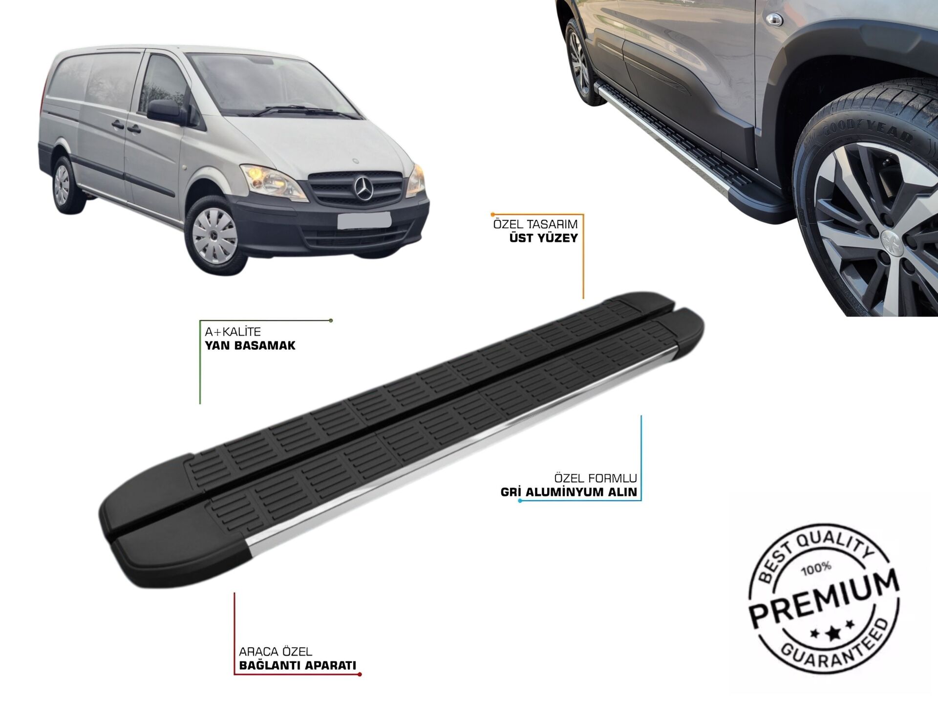 MERCEDES-BENZ VITO W639 UZUN ŞASE YAN BASAMAK 2004 2005 2006 2007 2008 2009 2010 2011 2012 2013 2014