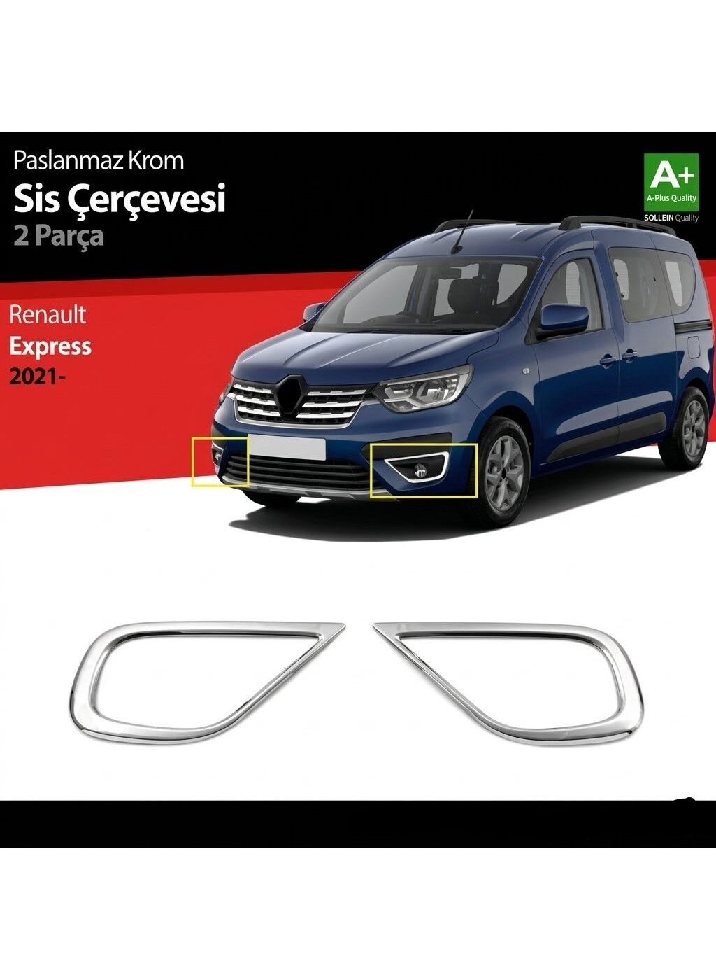 RENAULT EXPRESS İLE UYUMLU SİS FARI ÇERÇEVESİ KROM 2021 2022 2023 2024 2025 2026