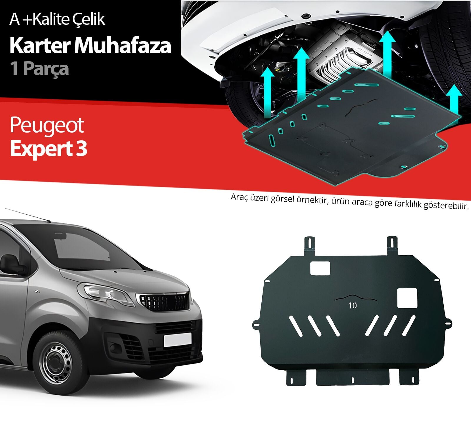 Peugeot Expert 1.5 Motor İle Uyumlu Çelik Karter Muhafaza Koruma 2016 2017 2018 2019 2020 2021 2022 2023 2024