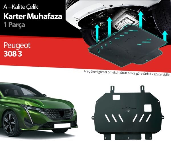 Peugeot 308 Çelik Karter Muhafaza Koruma 2021 2022 2023 2024