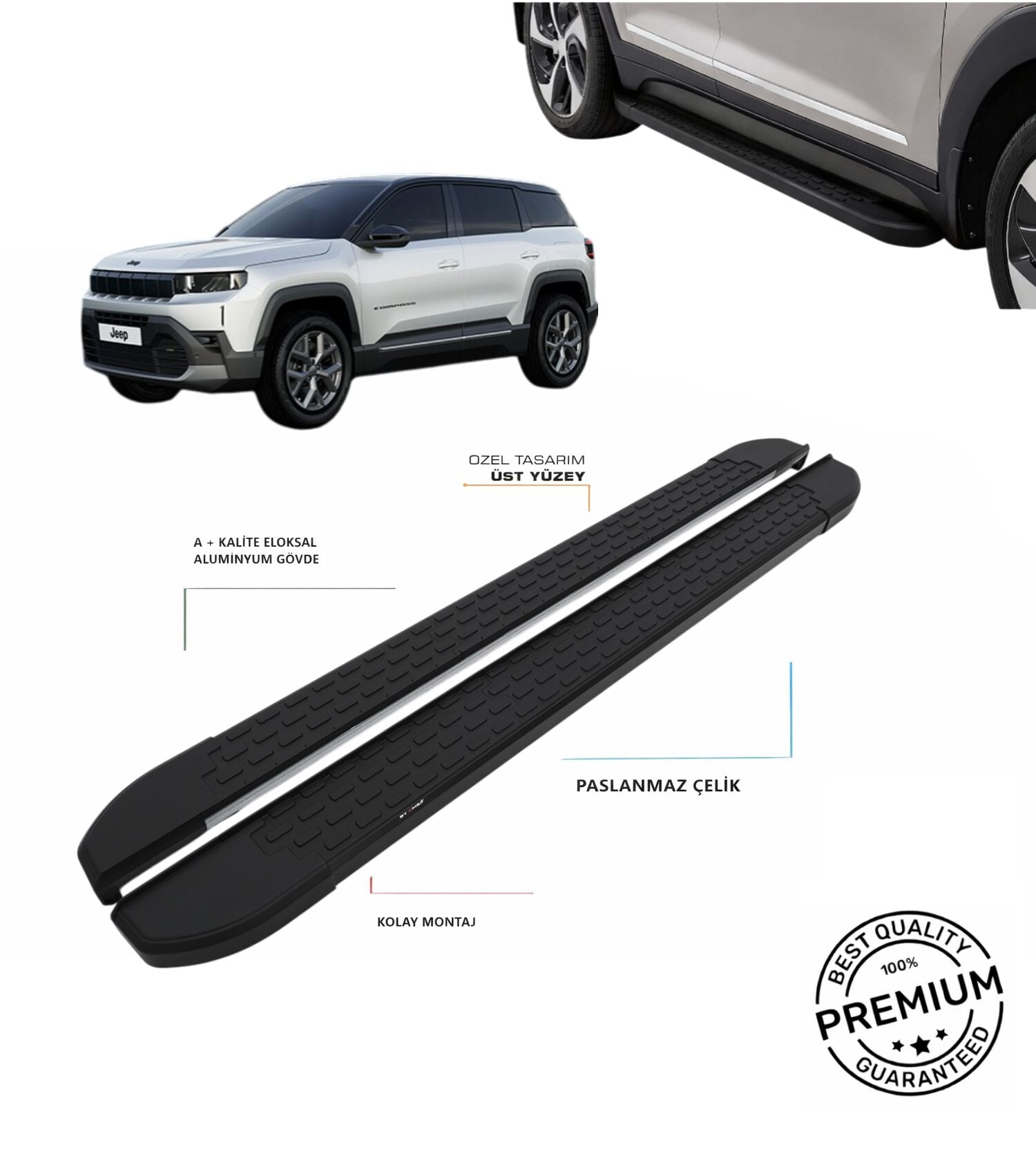 JEEP COMPASS 3 İLE UYUMLU YAN BASAMAK KORUMA 2025 2026 2027 2028