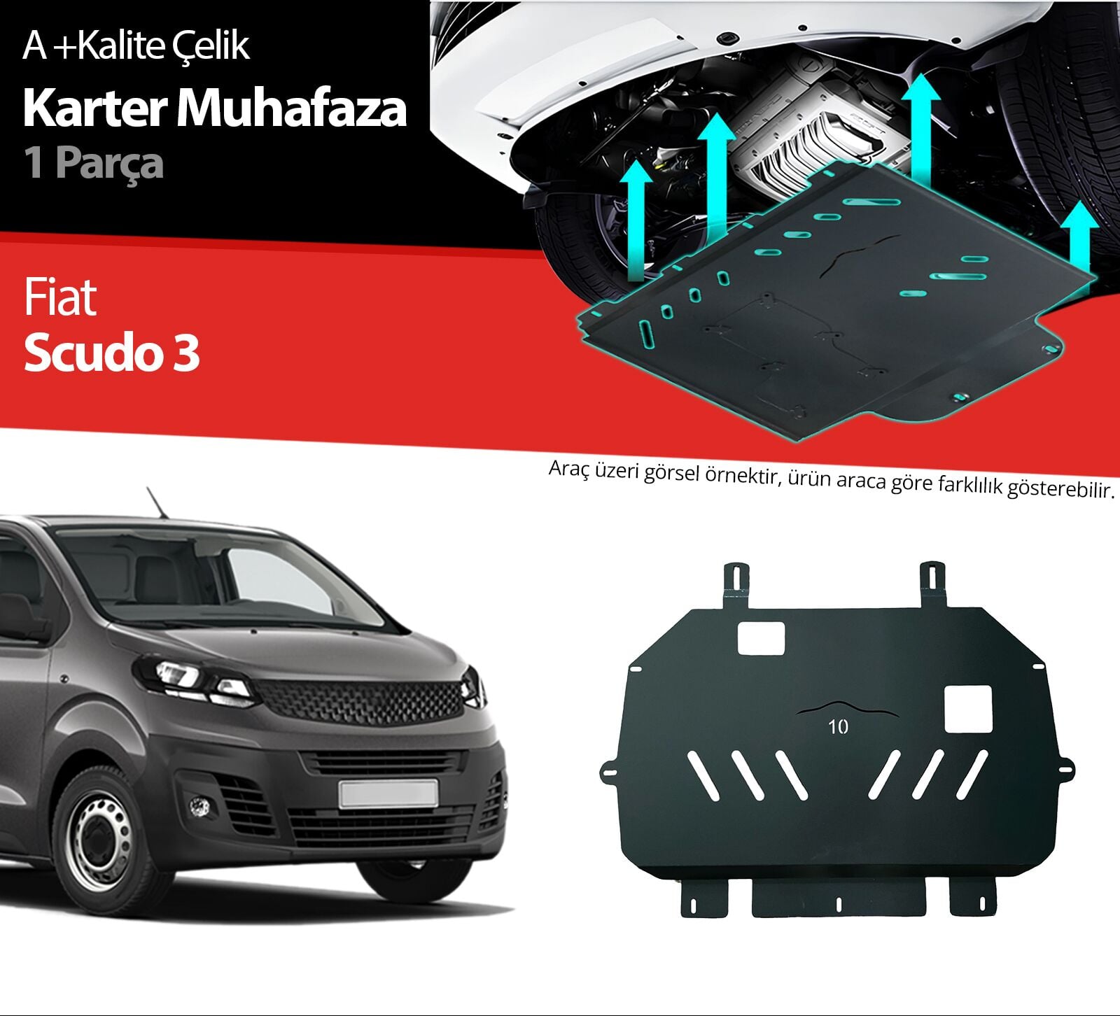 Fiat Scudo 1.5 Motor İle Uyumlu Çelik Karter Muhafaza Koruma 2020 2021 2022 2023 2024