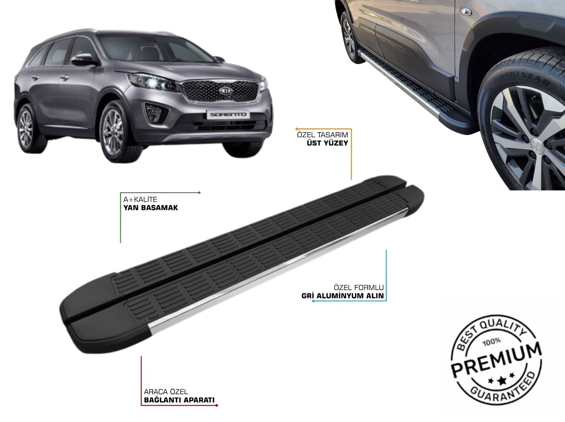KIA SORENTO ARACA ÖZEL YAN BASAMAK 2015 2016 2017 2018 2019 2020