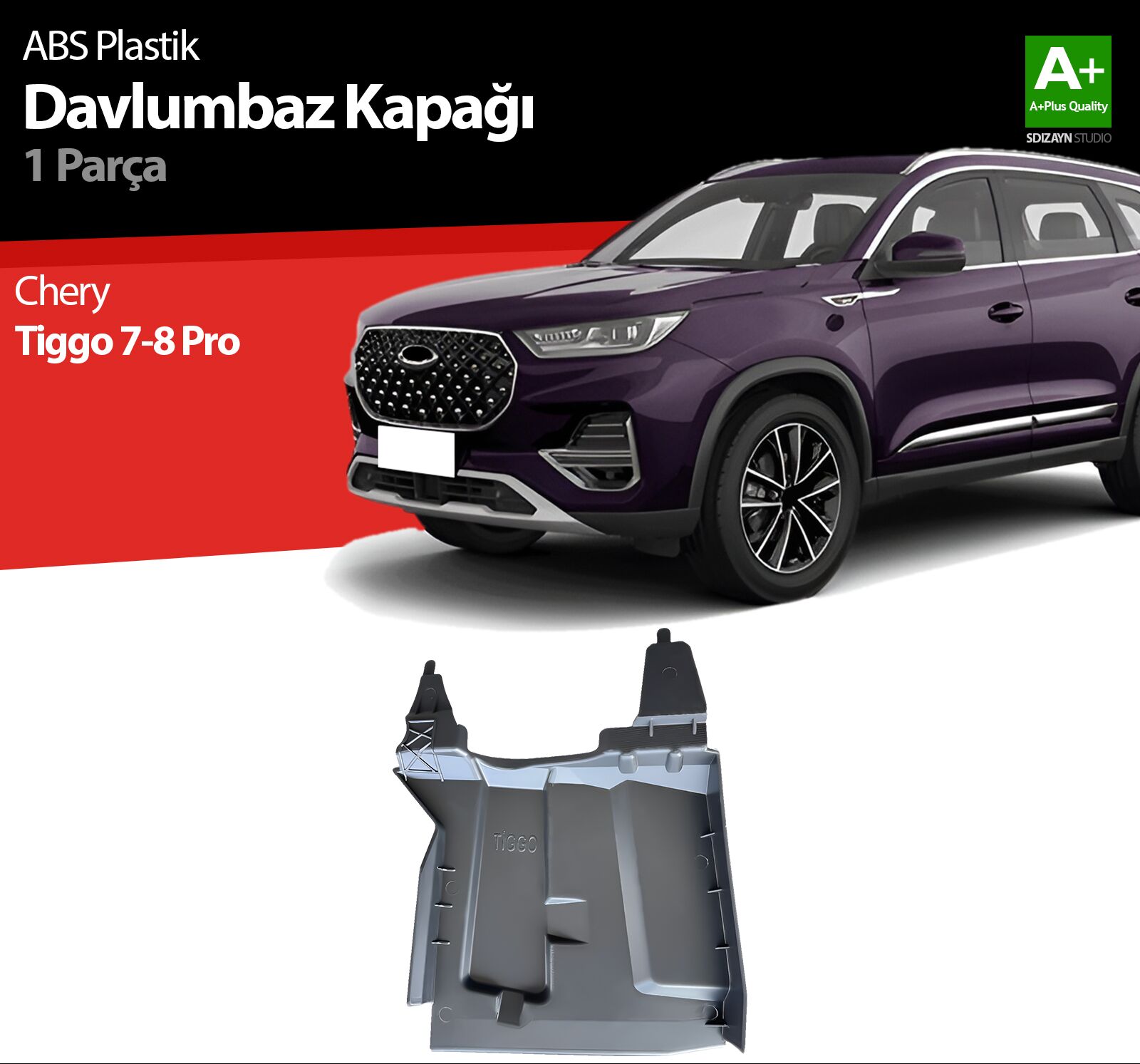 Chery Tiggo 7-8 Pro Sol Teker Boşluğu Davlumbazı Plastik Koruma Kapağı ABS Plastik 2022 2023 2024 2025