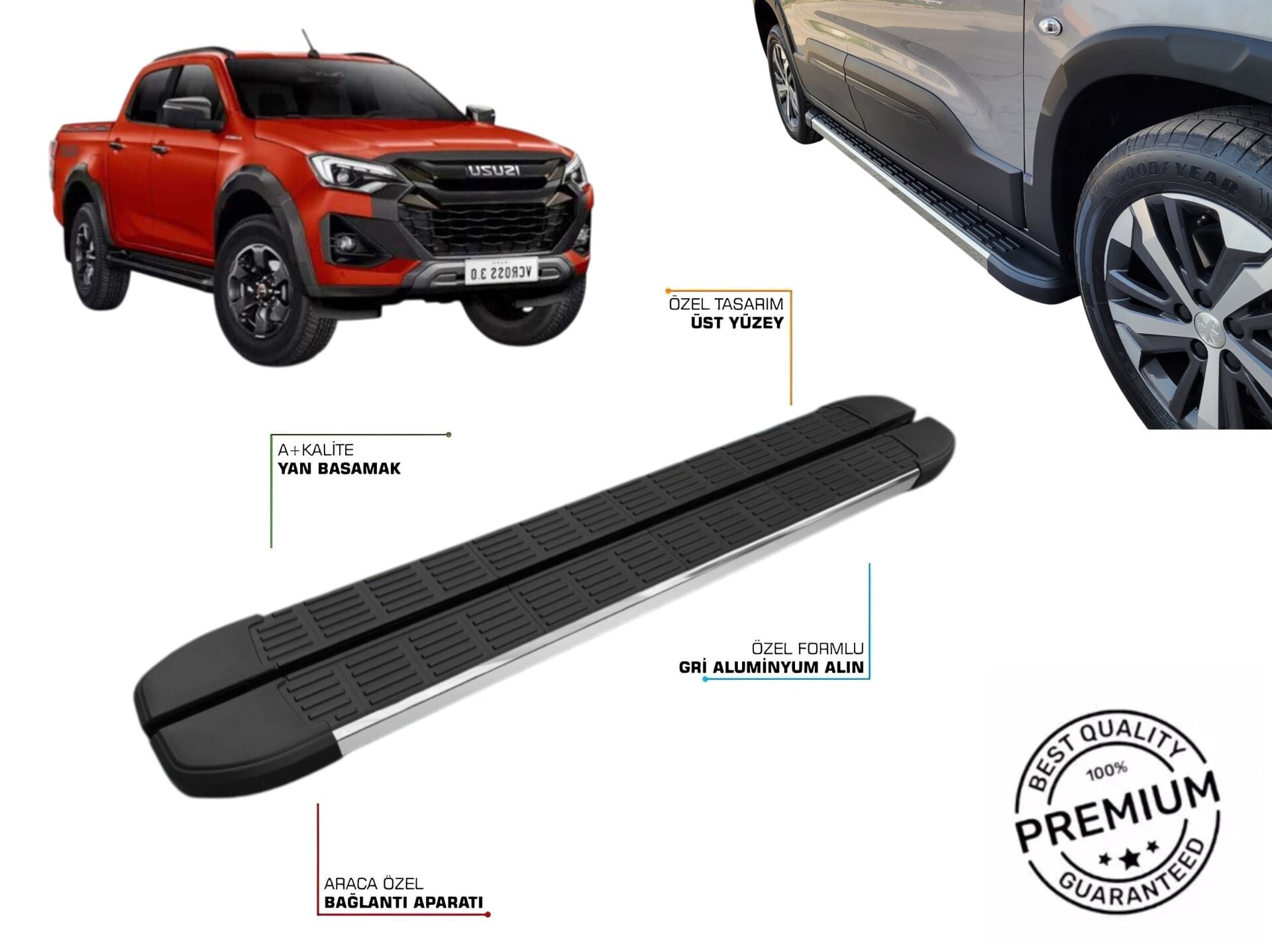 ISUZU D-MAX 2020 2021 2022 2023 2024 ARACA ÖZEL YAN BASAMAK