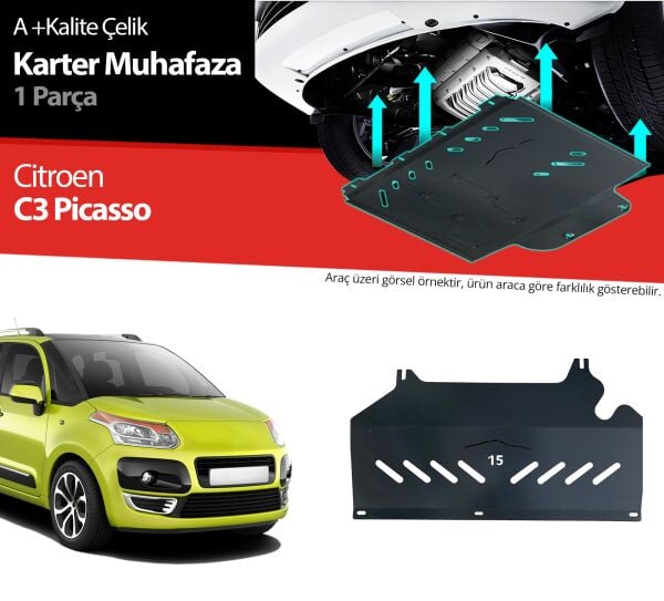 Citroen C3 Picasso Çelik Karter Muhafaza Koruma 2009 2010 2011 2012