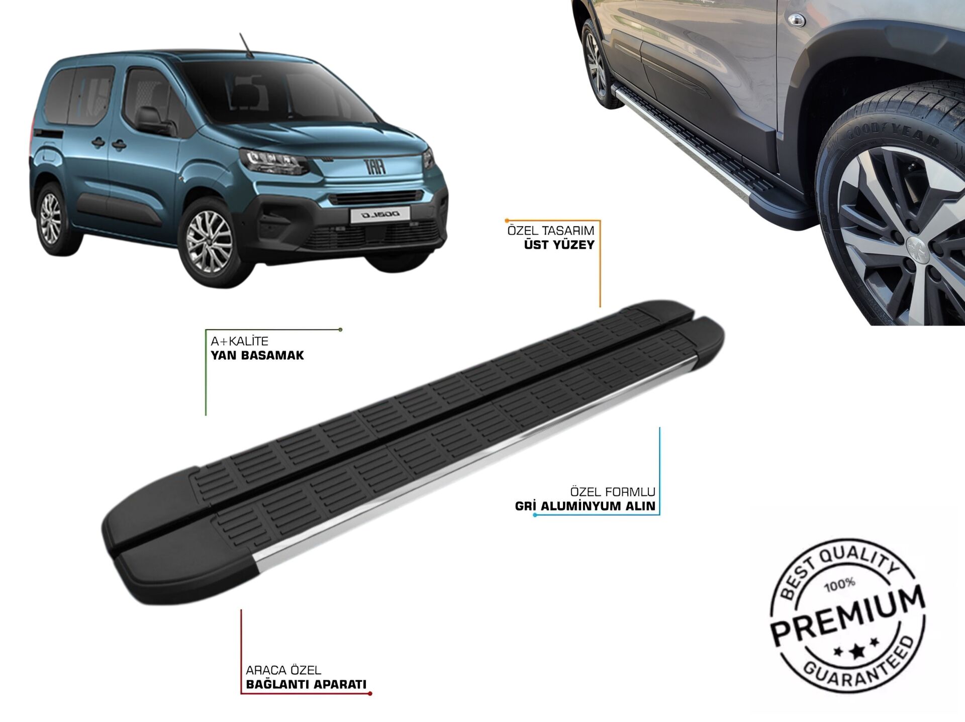 DOBLO ARACA ÖZEL YAN BASAMAK UZUN ŞASE 2023 2024 2025 2026